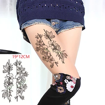 Vízálló ideiglenes tetováló matricák Virág rózsa növény Hamis tatto Flash Tatoo Body Art nőknek Férfiak
