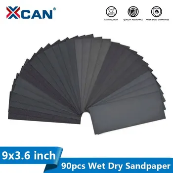 XCAN csiszolópapír 400-3000-es szemcseméret 90db 9x3,6 hüvelykes nedves száraz csiszolópapír fafémhez Polírozó homokpapír