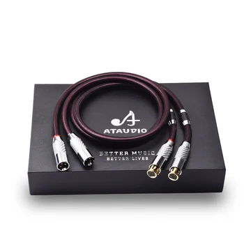 YYHC ATAUDIO Hi-End tiszta ezüst XLR audiokábel szénszálas 3 tűvel HIFI XLR szimmetrikus kábel, xlr csatlakozó, audio