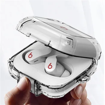 átlátszó tok Beats Fit Pro fülhallgató fedeléhez átlátszó zárkapcsoló fejhallgatóvédő kulcstartóval a Beats Fit Pro tokhoz