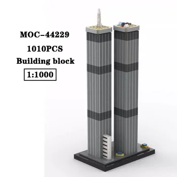 Építőelem MOC-44229 Twin Star Building 1:1000 csatlakozó építőelem modell 1010PCS felnőtt és gyermek játék születésnapi ajándék
