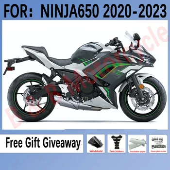 Új ABS burkolatkészlet a Kawasaki Ninja 650 ER6F 2020 2021 2022 2023 karosszéria szett egyedi szürke zöld