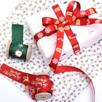 Új szalag karácsonyi DIY dekoratív díszdoboz nyomtatott minta testreszabható ünnepi jelenetdekorációs mintákhoz különböző stílusokban