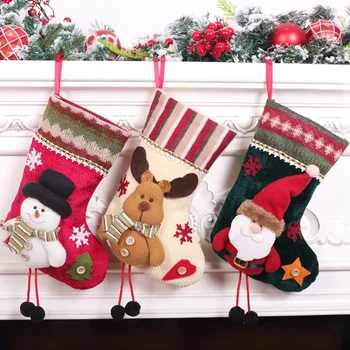 Új trend Karácsonyi ajándéktáskák Ajándéktáskák Medál díszek Aranyos gyermek karácsonyi zokni Lábmelegítők