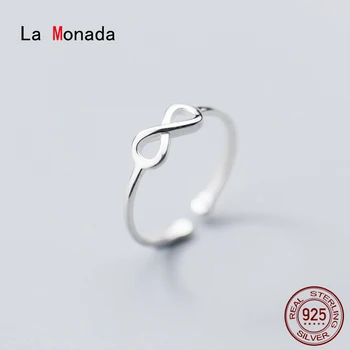 La Monada Végtelen nyolc női gyűrű 925 Sterling ezüst minimalista gyűrűk nőknek 925 Ezüst finom ékszergyűrűk nő átméretezhető